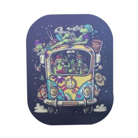 Tray With Cover Hippie Bus 18x14cm
