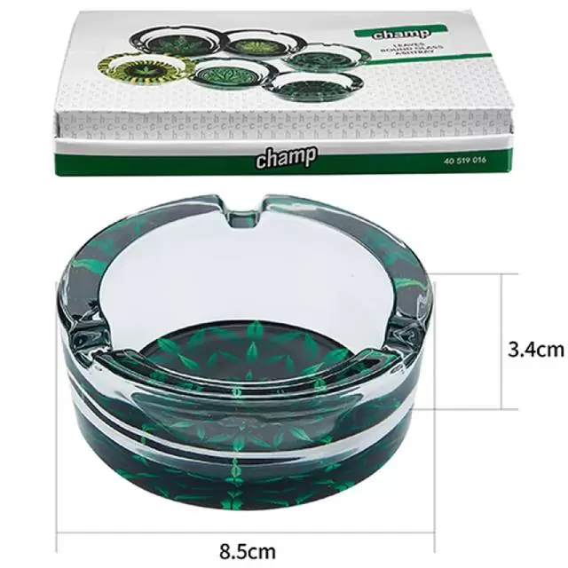 Champ High Round Glass Ash Tray 8,5cm